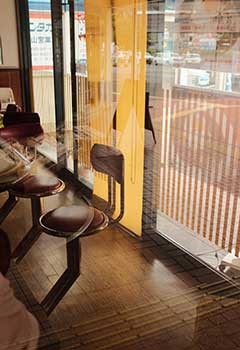 Bamboo Roller Shades For Coffee Shop, National City